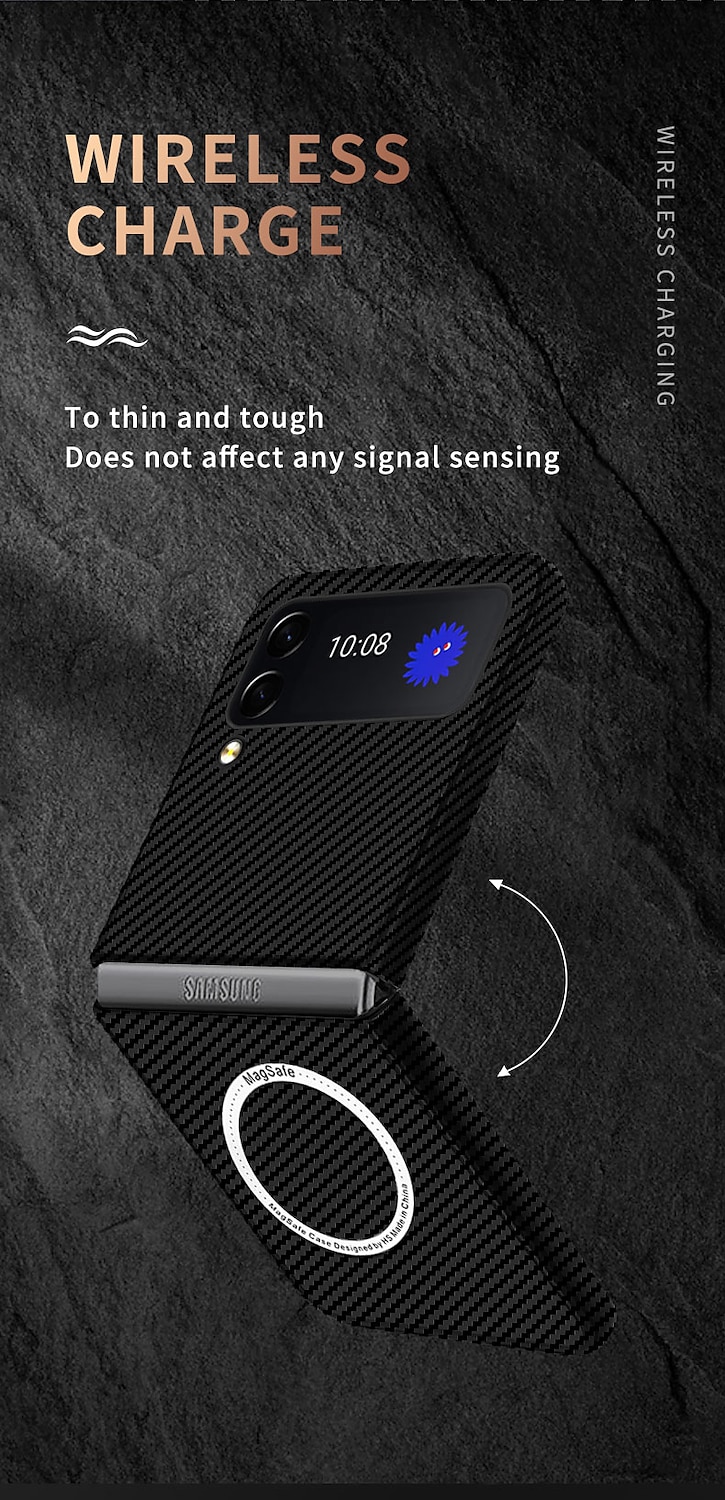 Phone Case For Samsung Galaxy Z Flip 6 Z Flip 5 Z Flip 4 Z Flip 3 With Magsafe Flip Magnetic Full Body Protective Lines / Waves PC 2025 - $25.99 –P7
