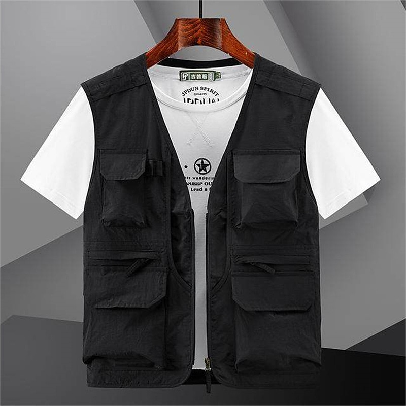 Voor heren Vissersvest Wandelvest Kleding Bovenlichaam Buiten Ademend Lichtgewicht Multi Pocket Comfortabel Zwart blauw Grijs Vissen Klimmen Kamperen / wandelen / grotten verkennen 2025 - $42.99 –P5