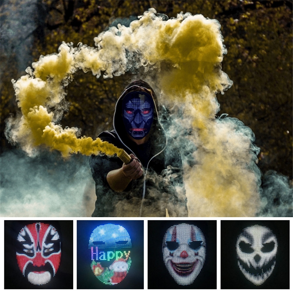 2025年 led mask hd with wifi bluetooth プログラマブル ハロウィン パーティー コスプレ 光るマスク マスカレード 最新  コレクション – $89.99 –P16