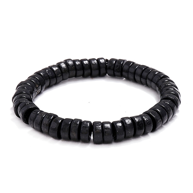 Per uomo Per donna Braccialetto con perline Classico Tema vintage Di tendenza Boho Legno Gioielli braccialetto Nero / Blu inchiostro / Marrone Per Giornaliero Per eventi Festival del 2025 a $4.99 –P5