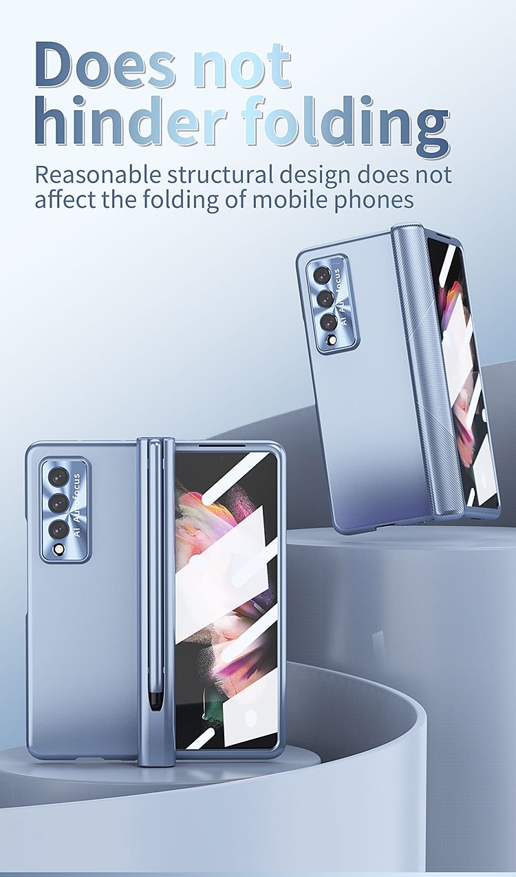 телефон Кейс для Назначение SSamsung Galaxy Z-образный сгиб 7 Z Fold 5 Z Fold 4 Z Fold 3 Чехол Флип Держатель для карандашей Покрытие Однотонный ПК 2025 - $31.99 –P8