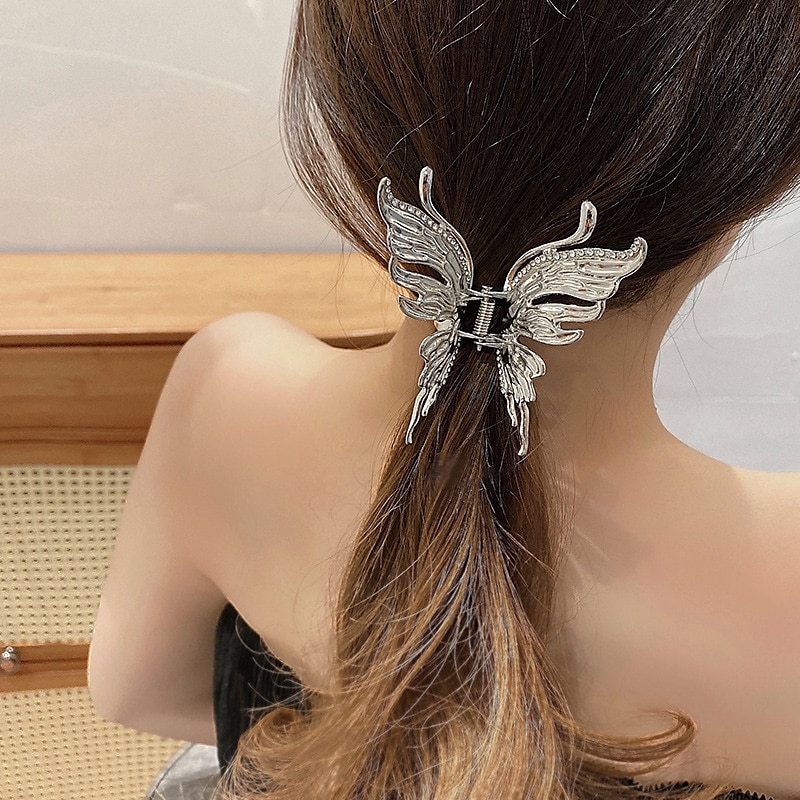 Grampo de cabelo de garras de cabelo feminino 1 peça para garra de cabelo de borboleta diária grampos de cabelo de borboleta de metal grampo de cabelo antiderrapante garra de cabelo acessórios para de 2025 por $5.49 –P12
