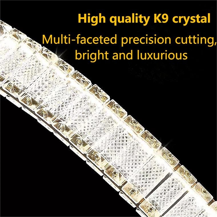 led krystall lysekrone ring hengende lys rund, 120 cm luksus krystall lysekroner for stue spisestue, gull (høydejusterbar) 2026 - $749.99 –P3