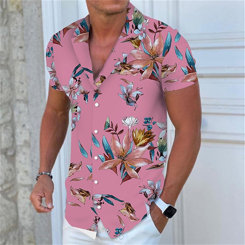 Per uomo Floreale Hawaiano Aloha Camicia Camicia hawaiana Camicia con bottoni Manica corta Di tendenza Originale Informale Esterno Informale Giornaliero Primavera estate Collo ripiegabile Bottone giù del 2025 a $3.59 –P6