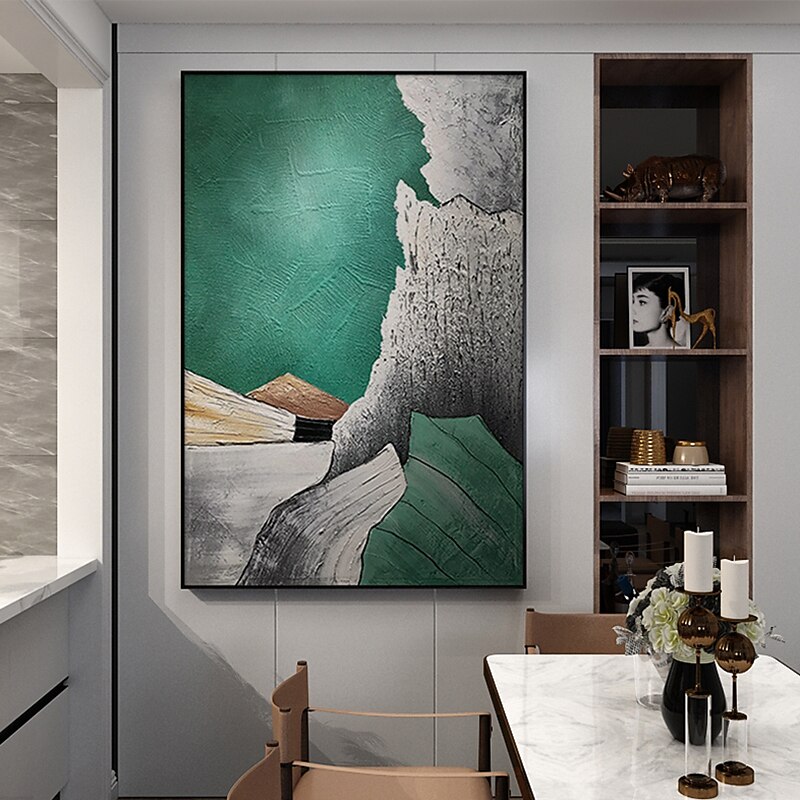 Oil Painting Hand Painted Vertical Abstract Modern Rolled Canvas (No Frame) 2026 - MXN $1371.96 –P2