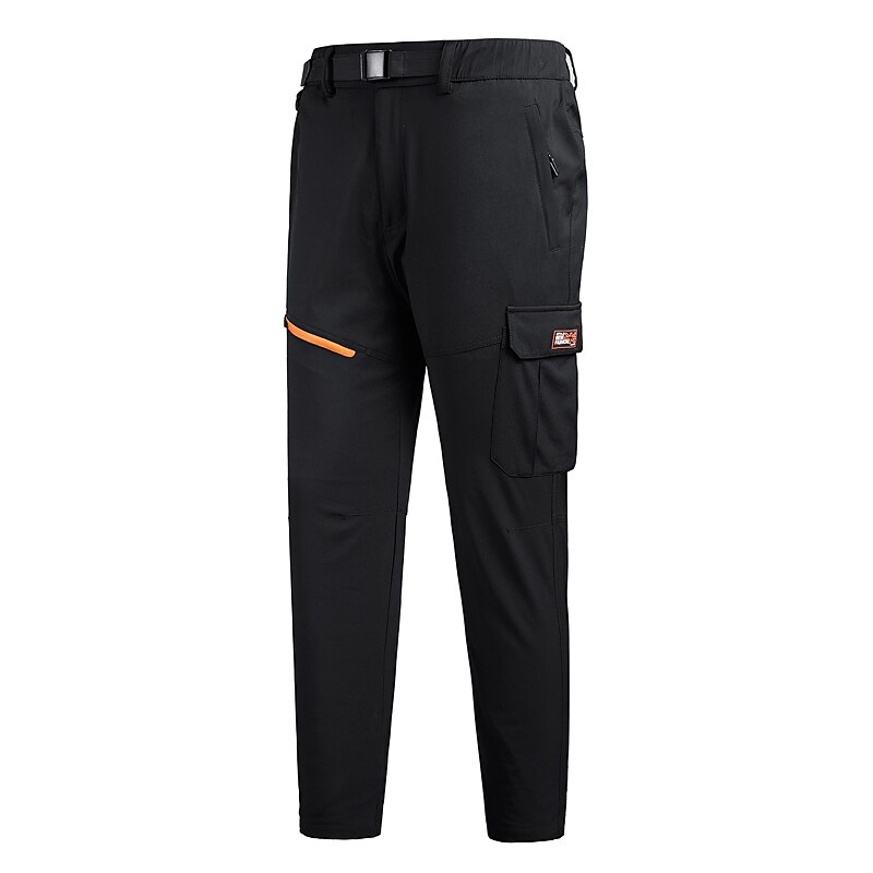 Herren Wasserdichte Wanderhose Fleece-gefütterte Hose Softshellhosen Winter Außen Regular Fit warm Fleece-Futter Abnehmbares Vlies Atmungsaktiv Hosen / Regenhose Unten Dunkelgrau Schwarz / Orange 2025 - $55.99 –P13