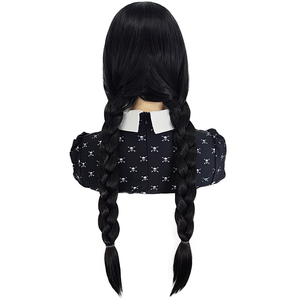 Wednesday Addams Wigs Wig with Bangs Long Pigtails Wig for Women Girls Addams Family Hair Wig for Cosplay Party Wigs Halloween Wigs 2025 - $18.49 –P5