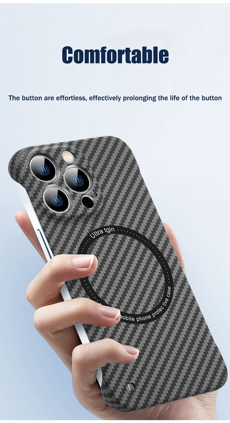 Phone Case For Apple iPhone 15 Pro Max Plus iPhone 14 Pro Max iPhone 13 Pro Max 12 11 Slim Case With Magsafe Ultra Thin Shockproof Carbon Fiber PC 2025 - $17.99 –P6