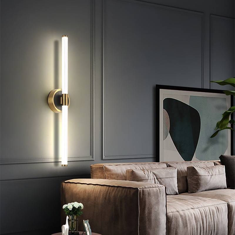 Spiegelfrontlampe LED-Badezimmerleiste Wandlampe Wohnzimmer Treppenganglampe Bronzerohr Schlafzimmer Nachttischlampe 2025 - $132.99 –P6