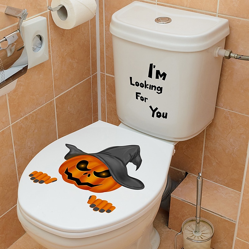 WC-matricák vicces dekorációk ijesztő WC-takaró dekoráció 3d horror minta barkácsolás fürdőszoba lakberendezés 2025 - $7.99 –P6