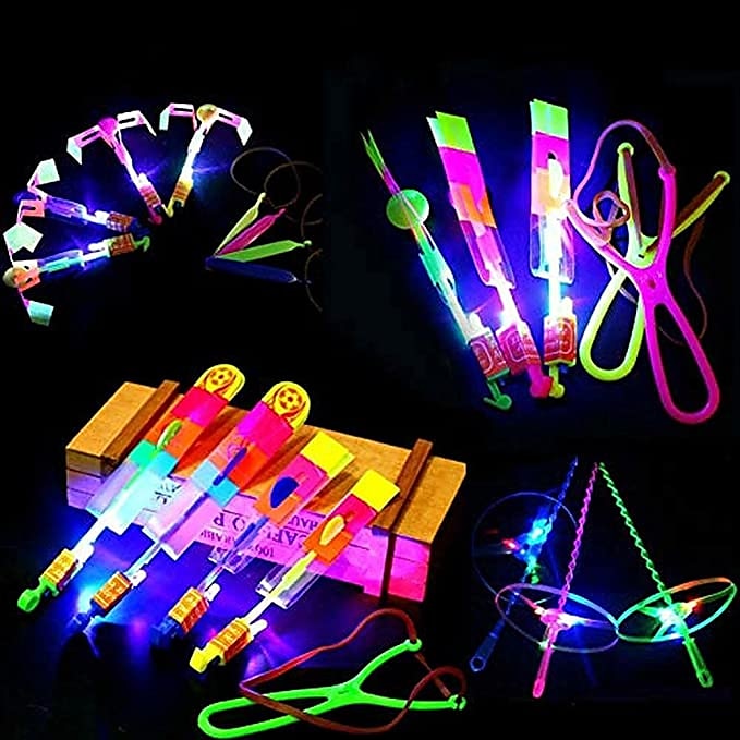 10pcs Amazing Led Light Arrow Rocket Helicopter Flying Toy Party Fun Gift Elastic Slingshot Flying Copters Birthdays Outdoor Game for Children Kidsfor Gift for Boy&Girls 2025 - $17.99 –P7