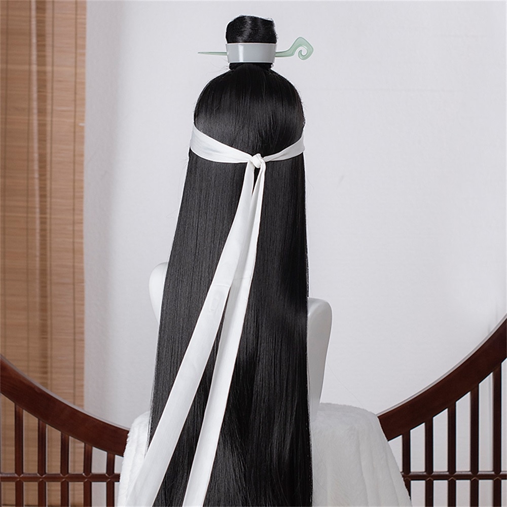 2025年 魔道祖師 コスプレウィッグのみ 魔道修行の達人 藍忘機 魏 無羨 黒 ロング 合成毛 ハロウィンウィッグ コレクション – $32.99 –P4