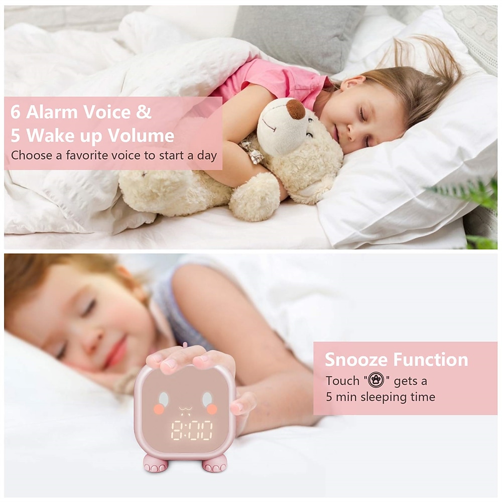 Kinderen Alarmklok Digitale Alarmklok Slaapkamer Schattige Dinosaurus Alarmklok 's Slaap Trainer Wake Up Light  Nachtlamp met USB Alarmklok voor Jongens Meisjes Verjaardag Cadeaus 2026 - $44.99 –P10