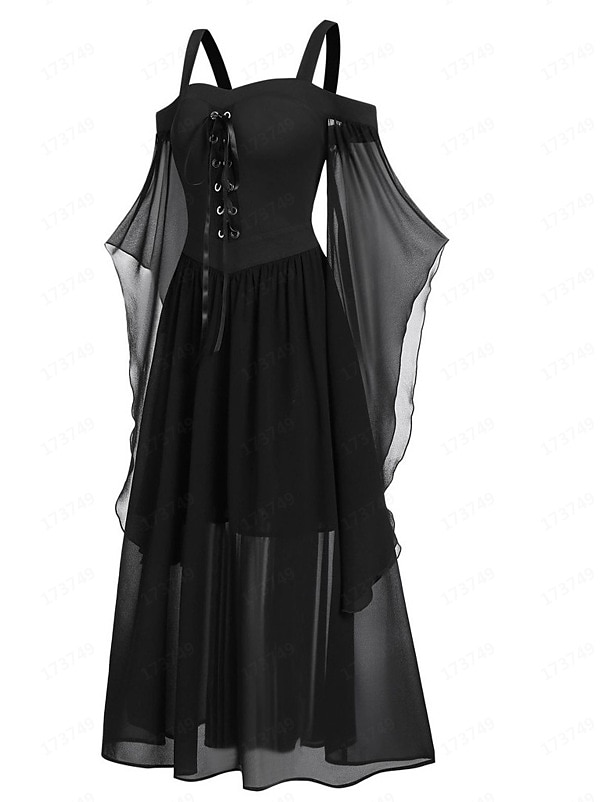 Retro Punk a gotika Středověké Šaty Maškarní Čerodějnice Čarodějky Dámské Fantazie Steampunk Valpuržina noc předvečer Všech svatých Karneval Plesová maškaráda předvečer Všech svatých Večírek Dospělé 2025 - $28.99 –P3