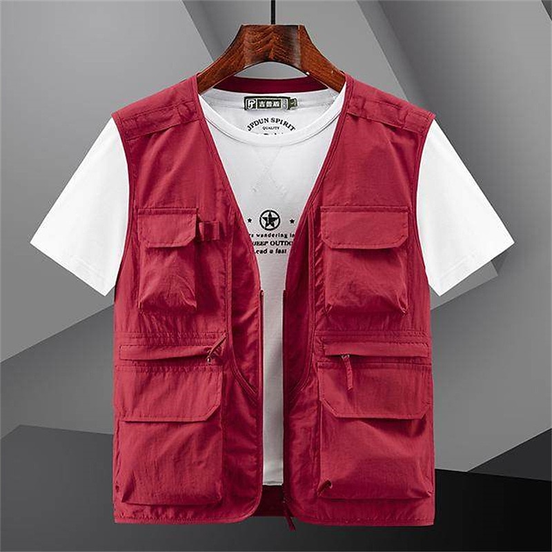 Voor heren Vissersvest Wandelvest Kleding Bovenlichaam Buiten Ademend Lichtgewicht Multi Pocket Comfortabel Zwart blauw Grijs Vissen Klimmen Kamperen / wandelen / grotten verkennen 2025 - $42.99 –P1