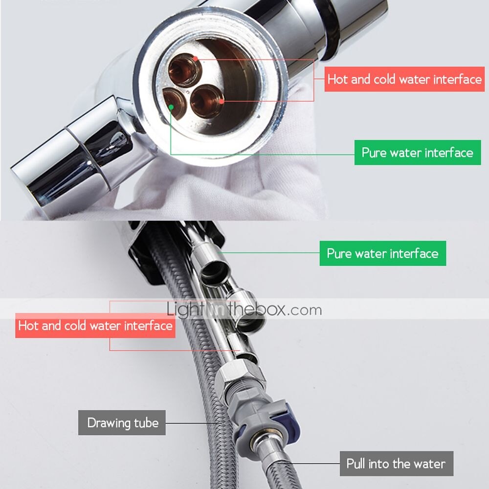 aanrecht mengkraan uittrekbare sproeier met zeepdispenser, 360 draaibare zwarte enkele handgreep messing kranen naar beneden trekken, op het dek gemonteerde warm koud water slang filterkraan 2026 - $178.99 –P10