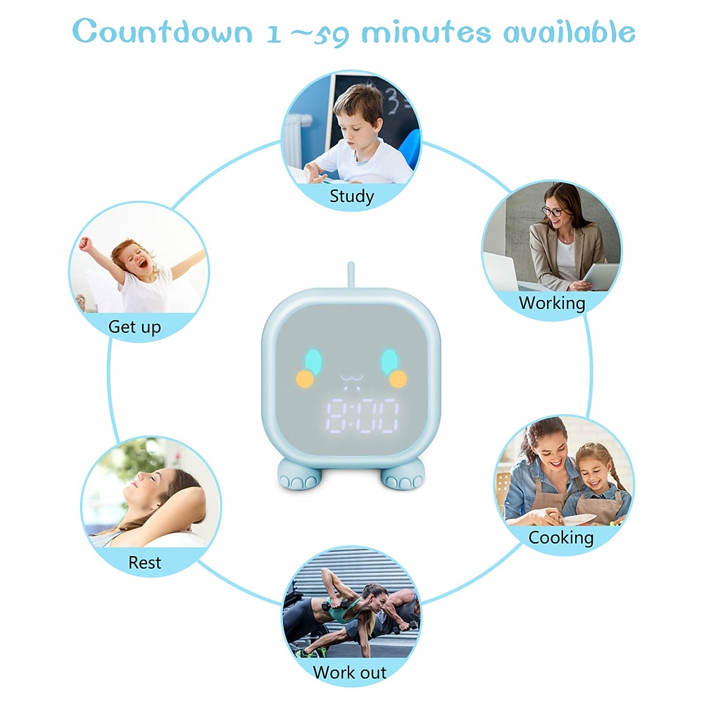 Kinderen Alarmklok Digitale Alarmklok Slaapkamer Schattige Dinosaurus Alarmklok 's Slaap Trainer Wake Up Light  Nachtlamp met USB Alarmklok voor Jongens Meisjes Verjaardag Cadeaus 2026 - $44.99 –P5