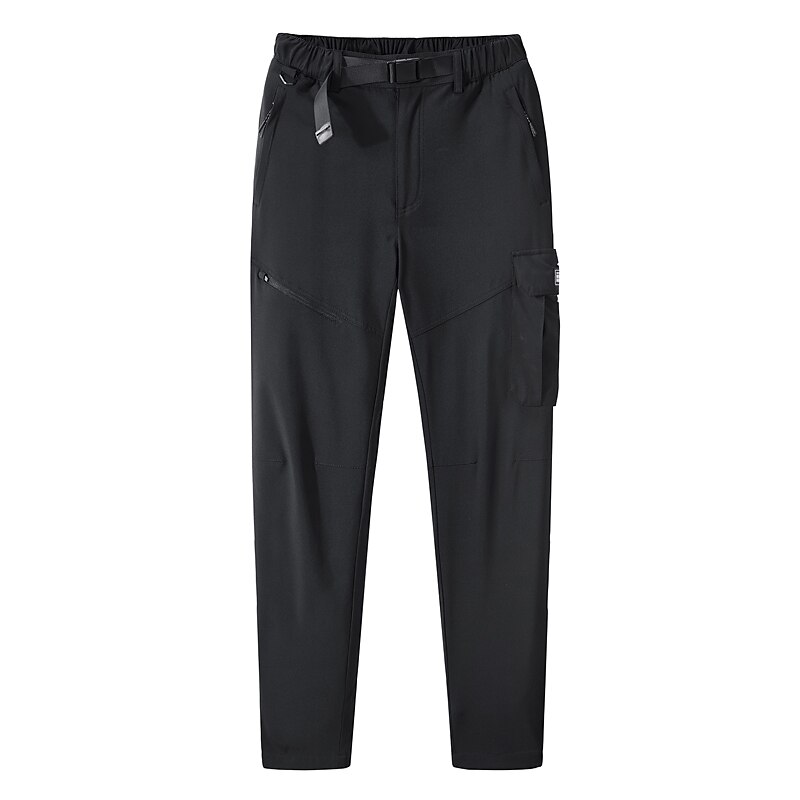 Herren Wasserdichte Wanderhose Fleece-gefütterte Hose Softshellhosen Winter Außen Regular Fit warm Fleece-Futter Abnehmbares Vlies Atmungsaktiv Hosen / Regenhose Unten Dunkelgrau Schwarz / Orange 2025 - $55.99 –P3