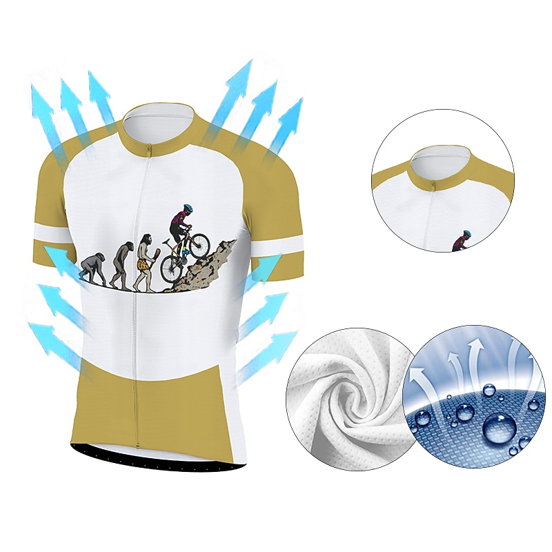 Ανδρικά Φανέλα ποδηλασίας Με Μοτίβο Αστείος Εξέλιξη Κοντομάνικο Ποδήλατο Αθλητική μπλούζα Μπολύζες με 3 πίσω τσέπες Ποδηλασία Βουνού Ποδηλασία Δρόμου 2026 - $30.99 –P11
