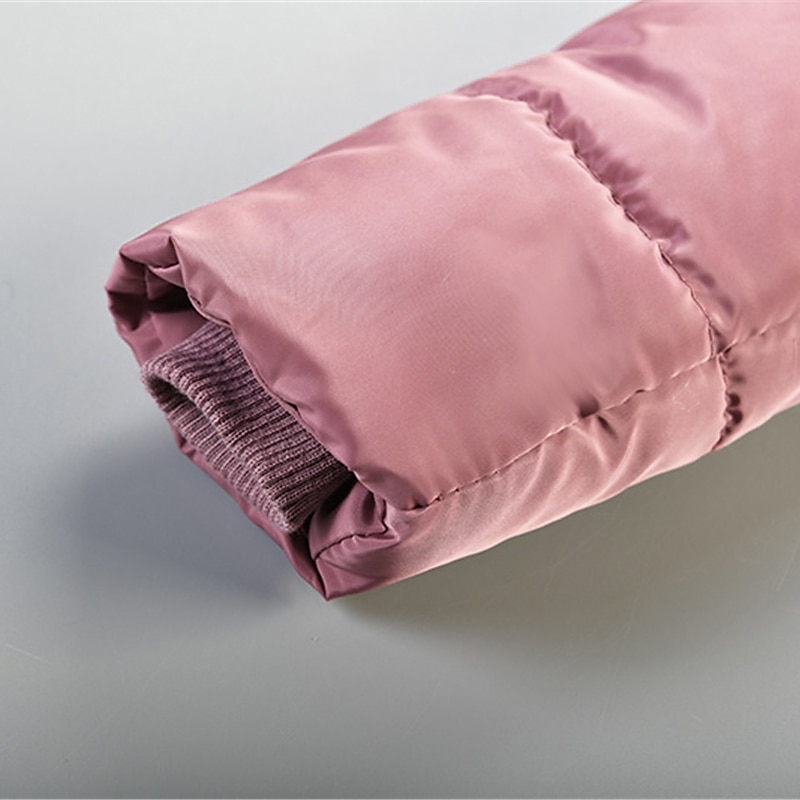 Flickor 3D Pufferjacka för barn Slät Kappa Ner Pufferjacka Långärmad Höst Vinter Grundläggande Barn 2-8 år Gata Normal 2025 - $43.99 –P4