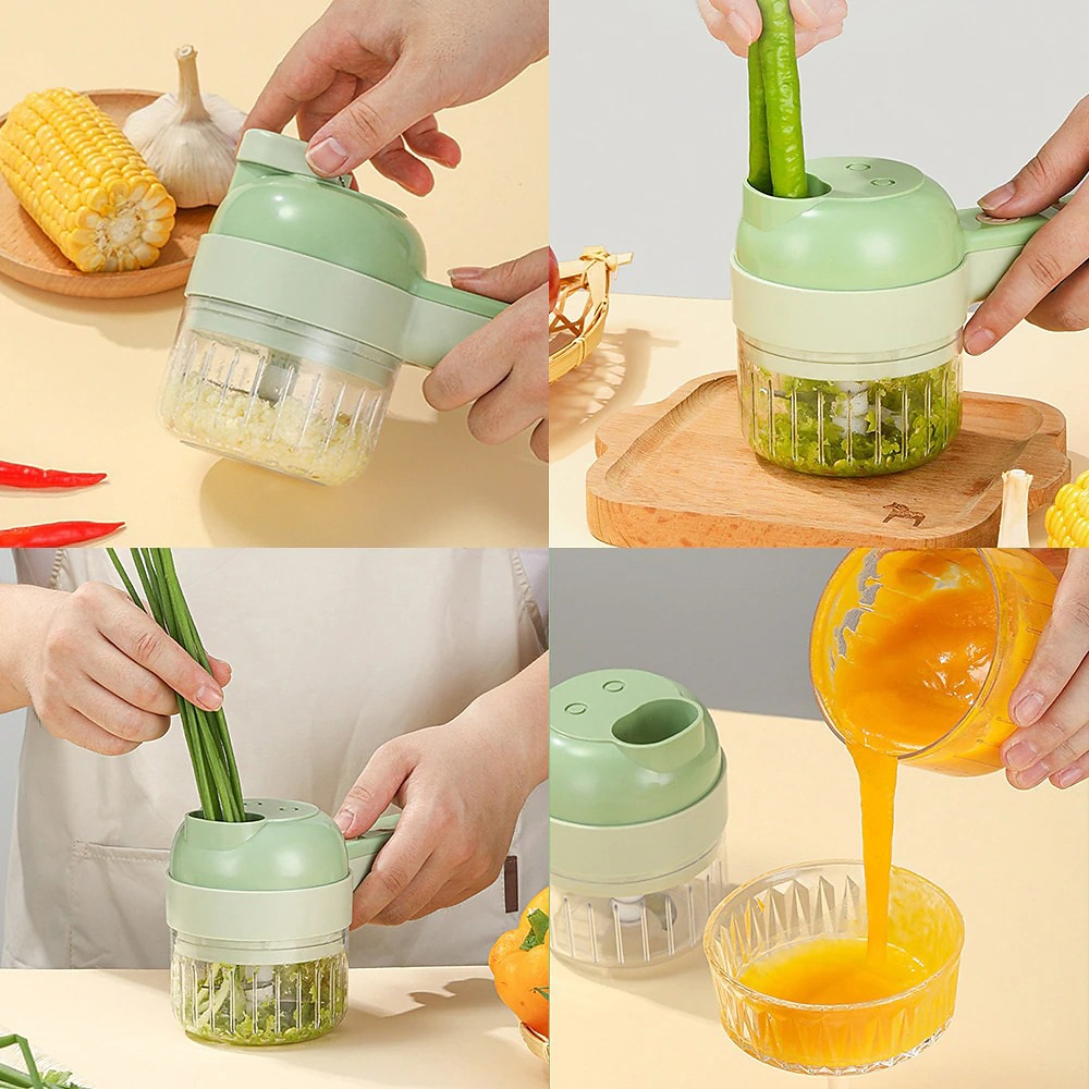 4 in 1 Handheld Electric Vegetable Slicer Set Vegetable Slicer Mini Garlic Masher Electric Meat Grinder 2025 - $28.99 –P8