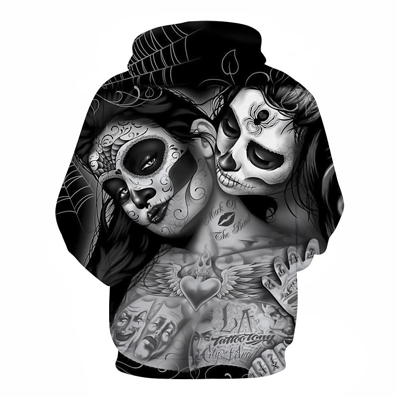 Halloween Scheletro Teschio Fantasma Morte Felpa con cappuccio Cartone animato Manga Manga 3D Tasca frontale Grafica Per Da coppia Per uomo Per donna Per adulto Halloween Carnevale Mascherata Stampa del 2025 a $38.99 –P12
