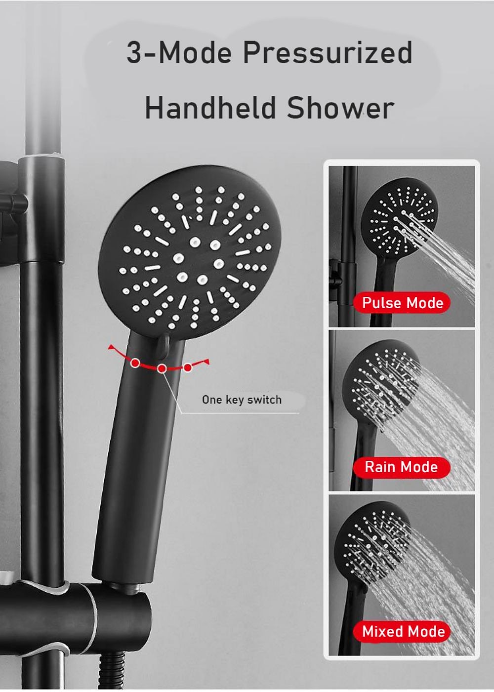 Shower System Faucet Combo Set with 8" Rain Showerhead, Multi-Function Hand Shower, Adjustable Slide Bar and Soap Dish Wall Mounted Ceramic Valve Bath Shower Mixer Taps 2025 - $226.79 –P5