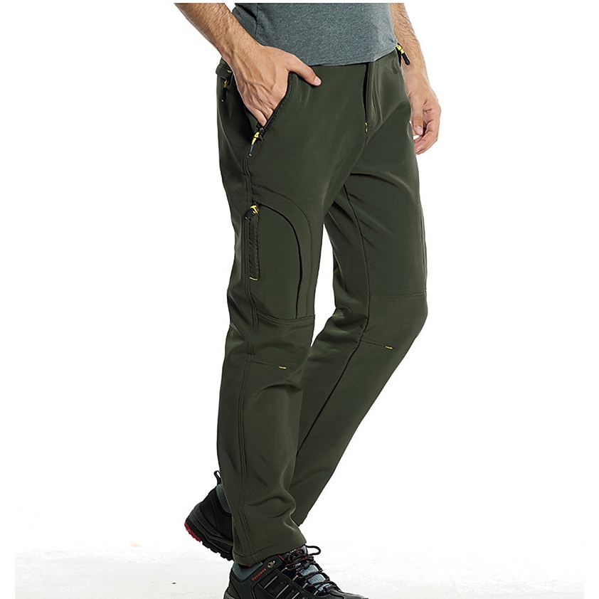 Miesten Vaellushousut Fleecevuoriset housut Softshell-housut Talvi Ulko- Pidä lämpimänä Tuulenkestävä Hengittävä Vedenkestävä Housut Alaosat Joustava vyötärö Vetoketjullinen tasku Musta Tumman harmaa 2025 - $39.99 –P3