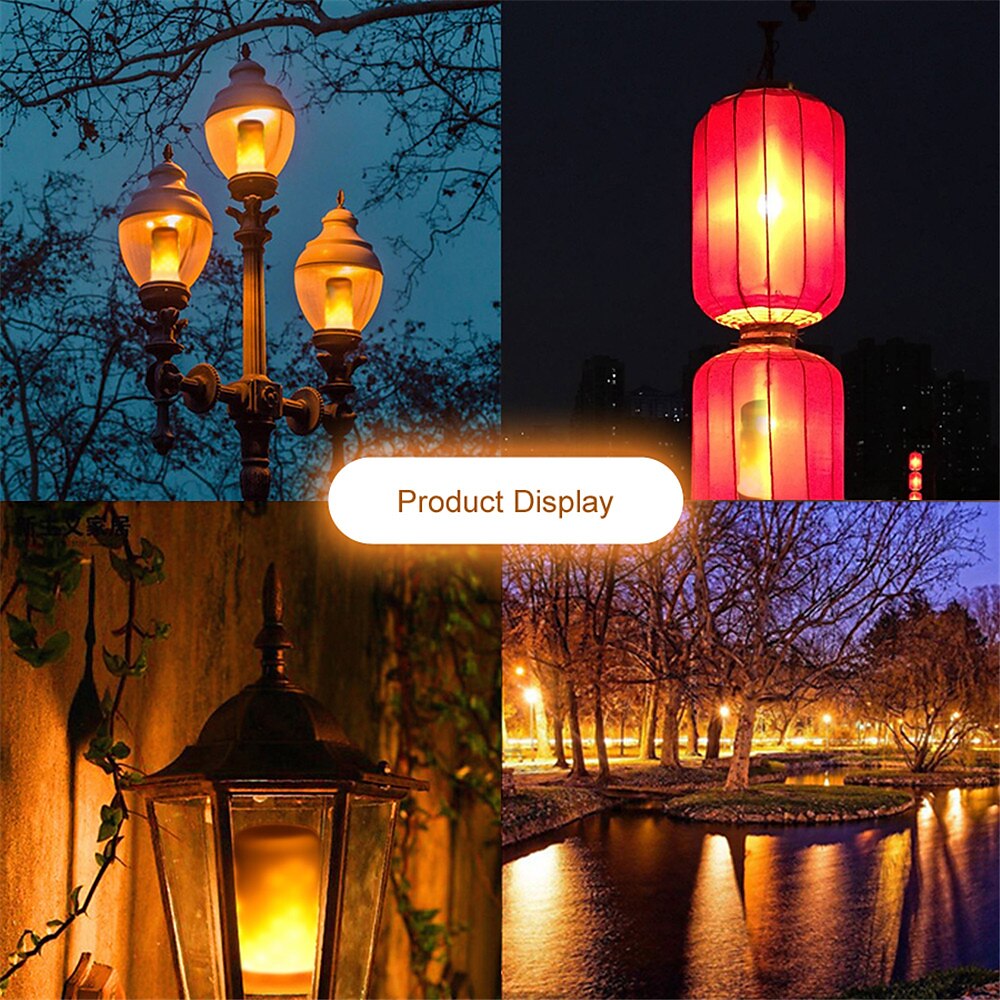 3pcs 2pcs 1pc LED Flame Lantern Decorations E27 4 Modes 96 LEDs Dynamic Flame Blue Light Creative Corn Bulb Flame Simulation Effect Night light 2025 - $6.49 –P5