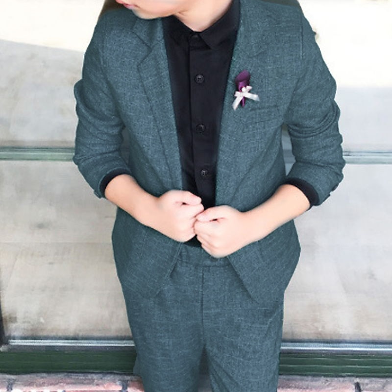 2 Pièces Costume de Porteur d'Alliance Garçon Enfants Costume / Tailleur Costume formel Costume et Blazer Ensemble de Vêtements Ecole Formel Extérieur Mode Frais Doux Couleur unie Vin Bleu Poudr de 2025 ? $43.99 –P5