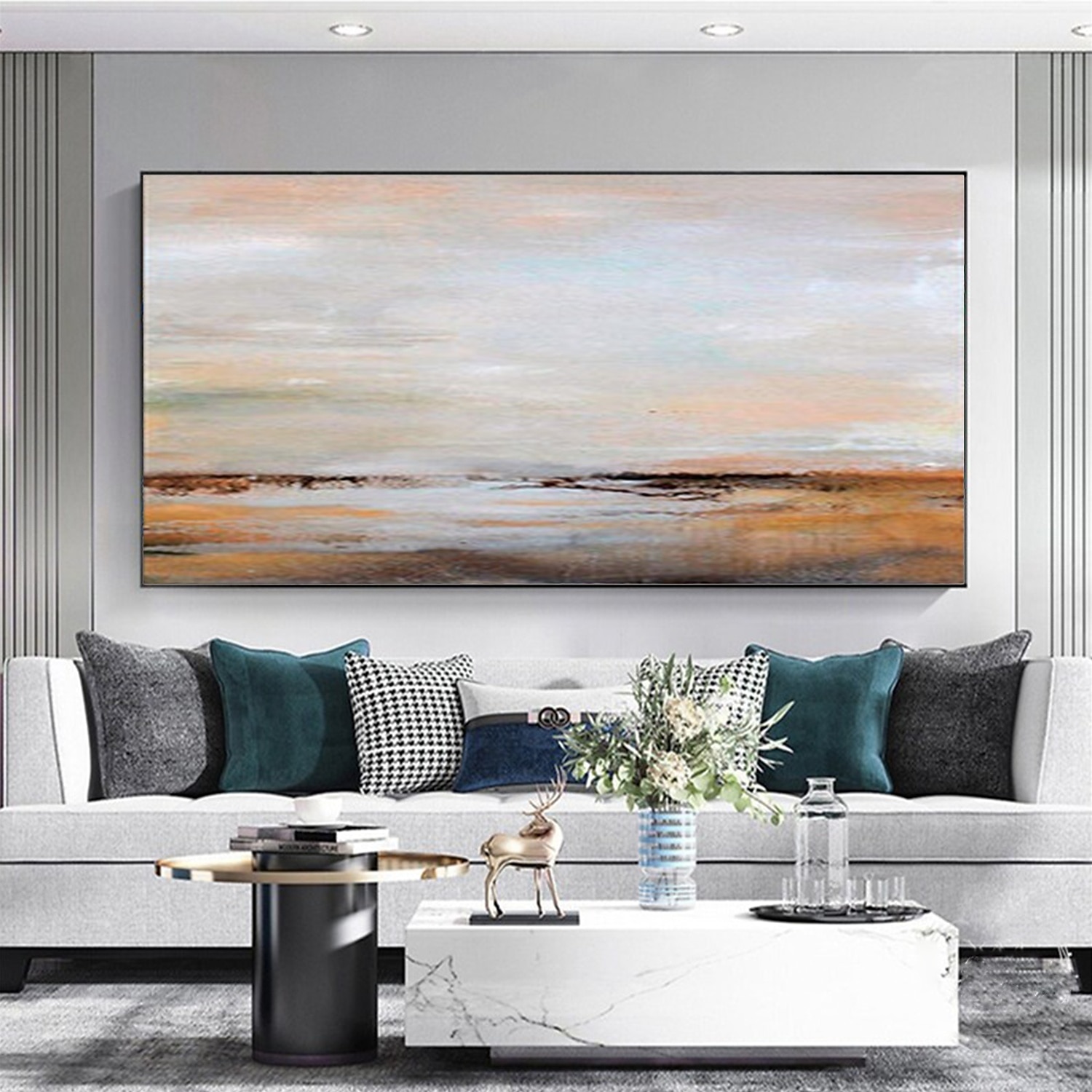 handgemaakte olieverf canvas muur kunst decoratieve abstracte mes schilderij landschap geel voor home decor gerold frameloze niet-uitgerekt schilderij 2025 - $57.99 –P3