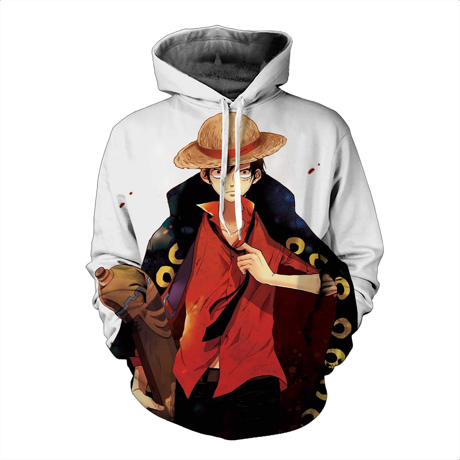 One Piece Pellicola: rosso Monkey D.Rufy Felpa con cappuccio Cartone animato Manga Manga 3D Tasca frontale Grafica Per Da coppia Per uomo Per donna Per adulto Stampa 3D del 2025 a $32.99 –P5