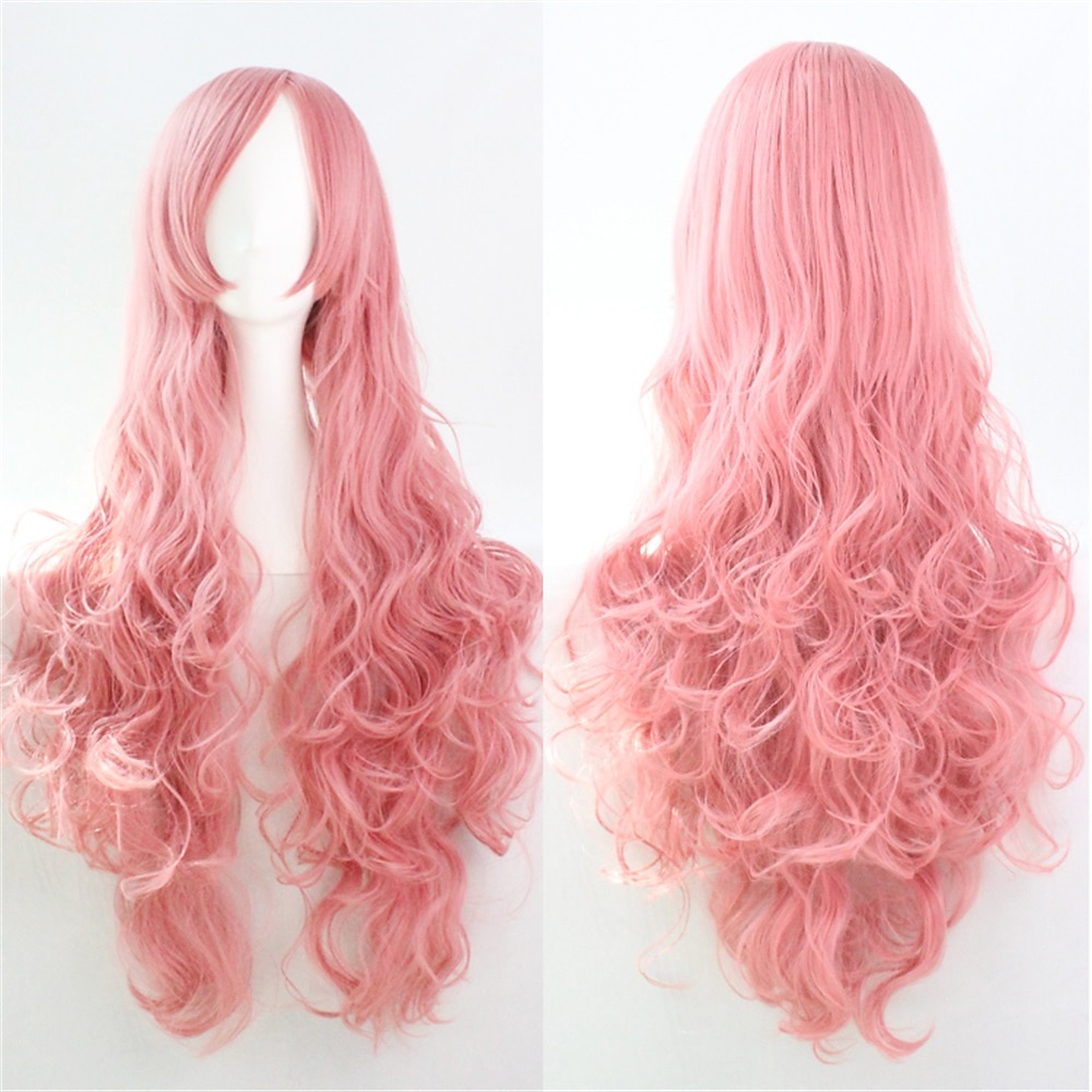parrucca cos parrucca 80 cm capelli ricci lunghi capelli ricci multicolori in seta ad alta temperatura parrucche anime di halloween del 2025 a $16.99 –P11