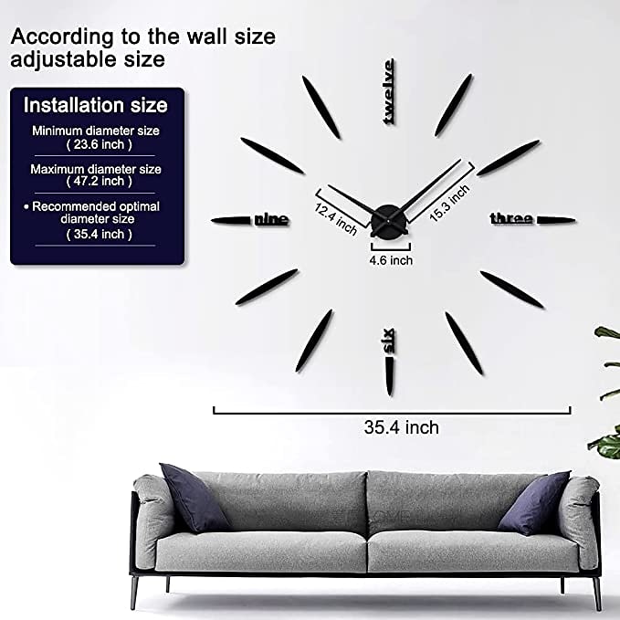 Orologio da parete moderno fai da te in metallo per la famiglia aa  decorazione 3d fai