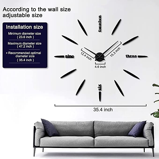 Acquista Fai da te Grandi numeri 3D Orologio da parete Superficie