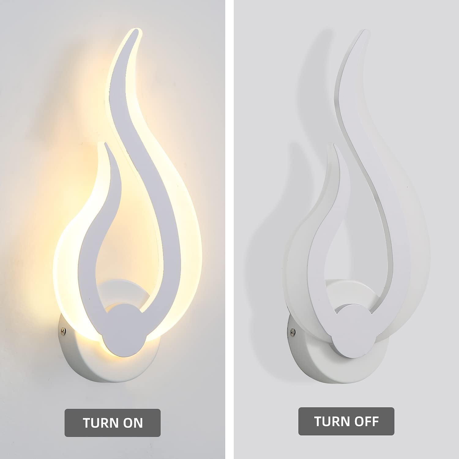 Lightinthebox Lámparas de pared LED de 1 luz de 31 cm, apliques de pared con diseño en forma de fuego, tiendas/cafeterías de estilo minimalista moderno, aplique de acrílico genérico 10w ip44 2025 - $42.99 –P4