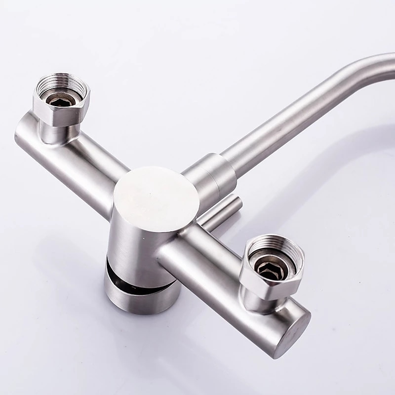 Kitchen Faucet,Stainless Steel Rotatable Wall Mounted Single Handle Two Holes Kitchen Taps with Hot and Cold Switch 2025 - $80.99 –P8