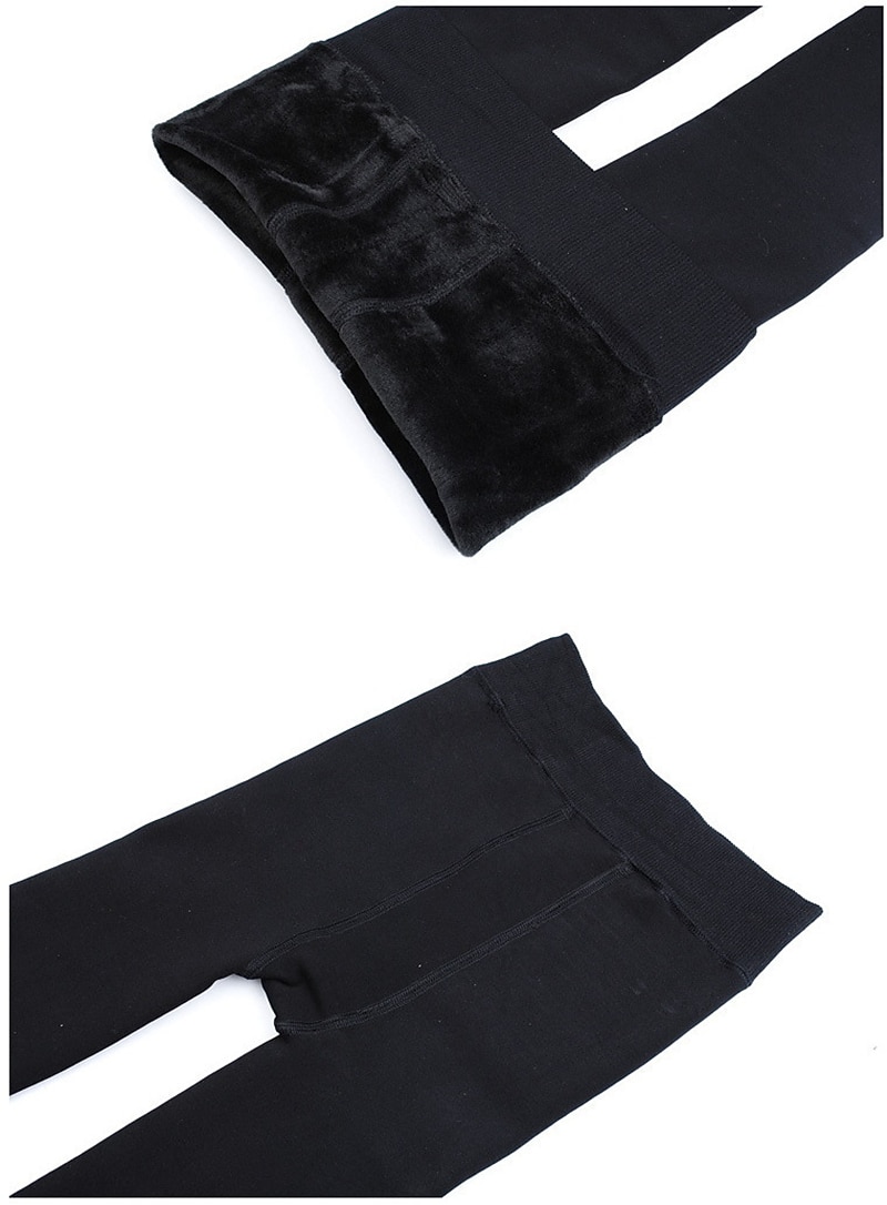 Femmes Pantalon en polaire Collants Leggings Mode Longueur complète Couleur Unie Lifting des fesses Confort Contrôle du ventre Élastique Décontracté Quotidien Noir Grise de 2025 ? $20.99 –P6