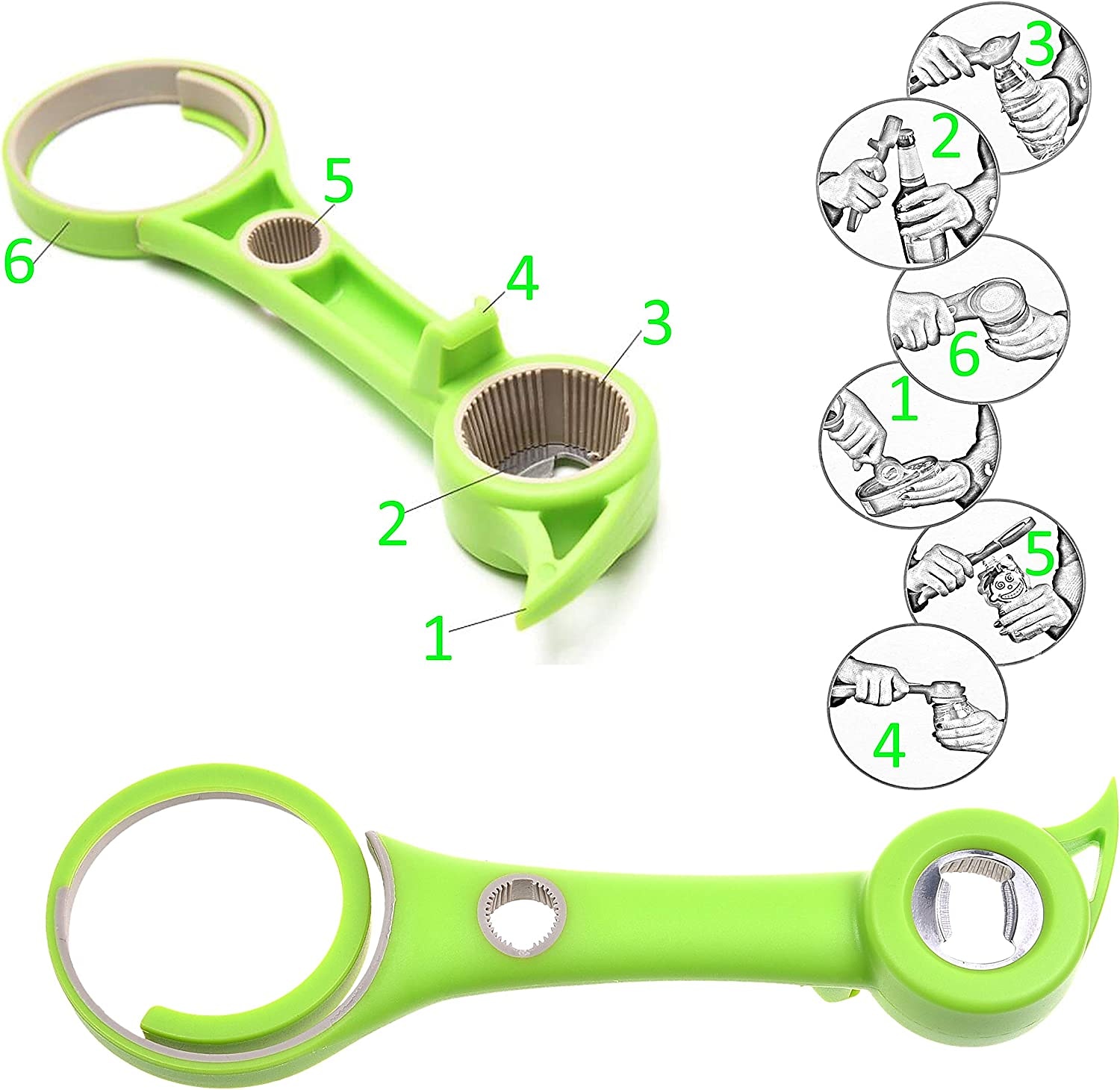 apribottiglie sei in uno apribottiglie manuale multifunzione apribottiglie apribottiglie per uso domestico apriscatole gadget da cucina del 2025 a $5.99 –P4