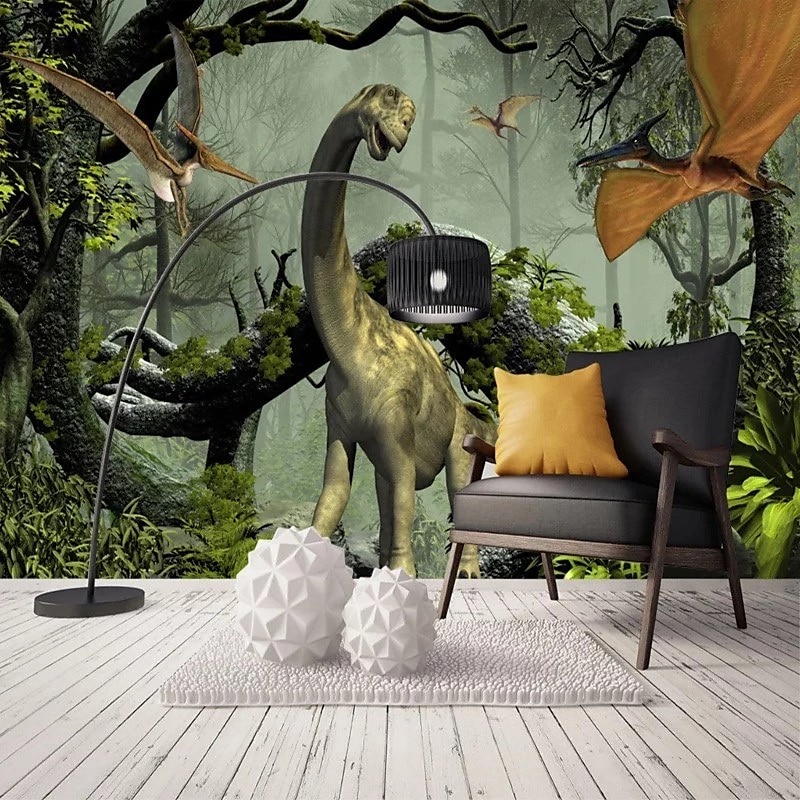 3d zwierząt mural tapety dinozaur naklejki ścienne obejmujące druku skórki i kij wymienny pcv/materiał winylowy samoprzylepne/klej wymagane dekoracje ścienne ścienne mural do salonu sypialnia 2025 - $43.99 –P2