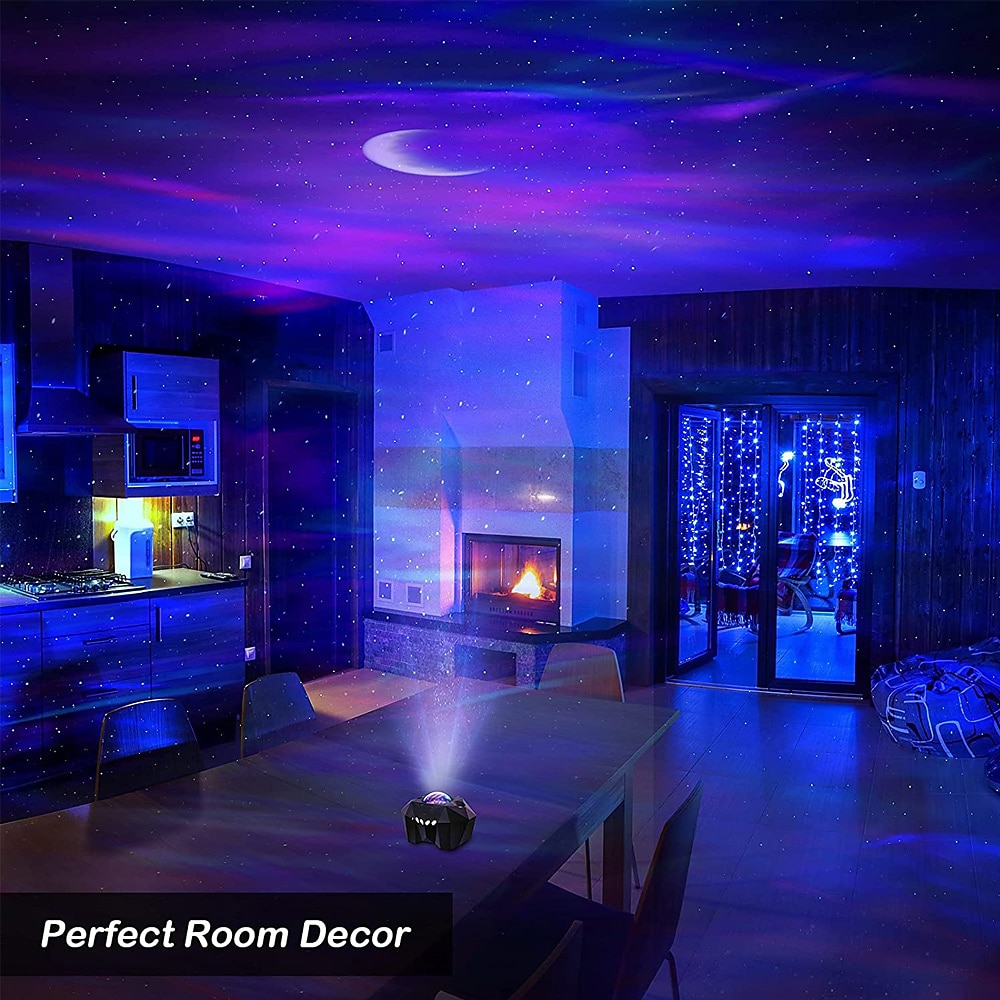 Proiettore di stelle Aurora Galaxy Luce proiezione di stelle con altoparlante musicale Proiettore luce notturna con luna Proiettore aurora boreale per camera da letto/sala giochi/home del 2025 a $79.99 –P11