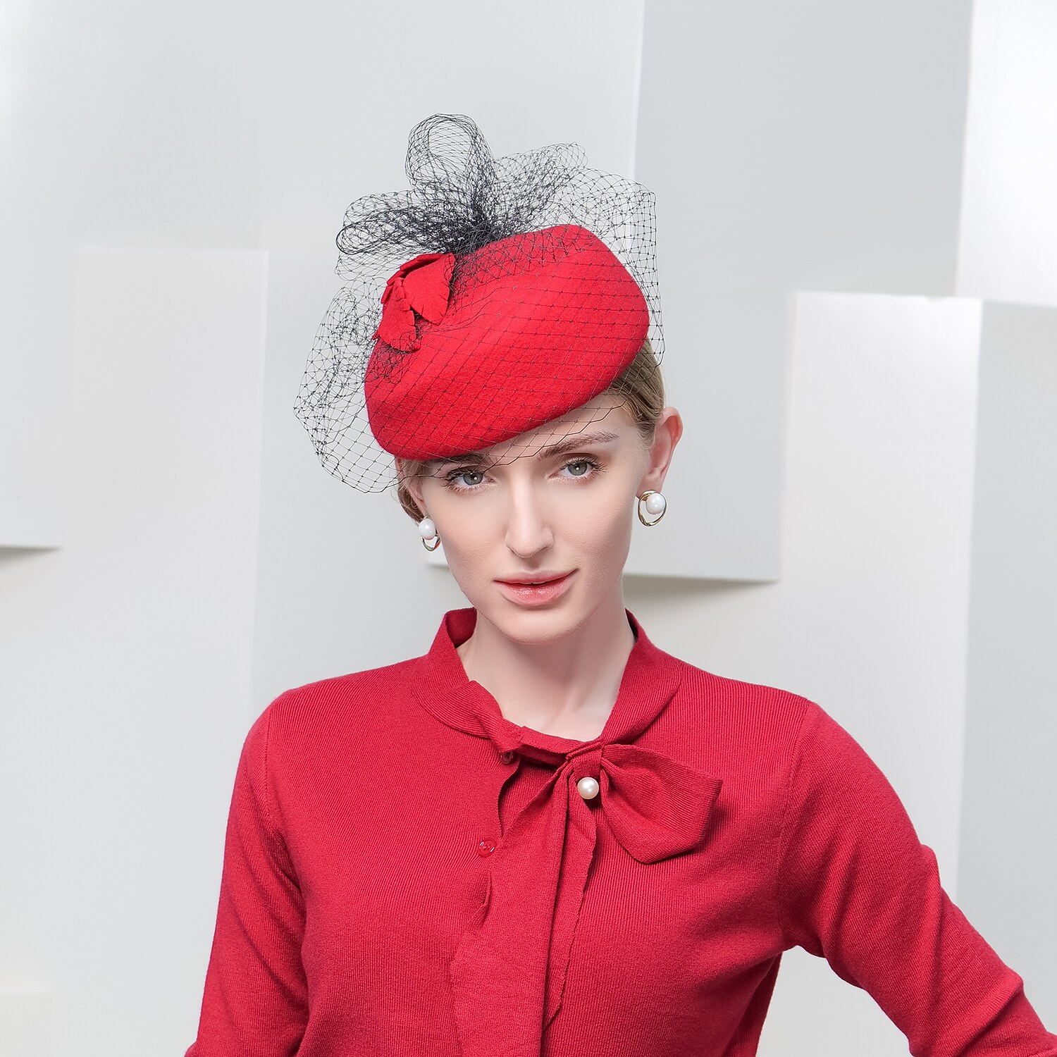 100% Μαλλί Καπέλο Ντέρμπι / Καπέλα με Φιόγκος 1 τεμ Causal / Καθημερινά Ρούχα Ακουστικό 2025 - $36.99 –P1