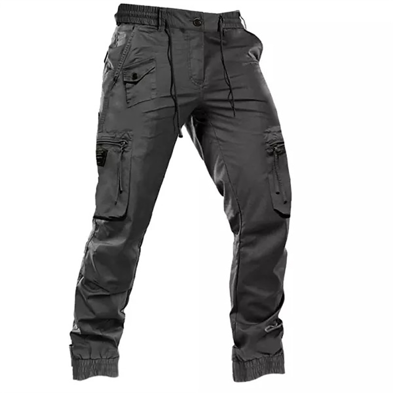 Herr Militärbyxor Cargo byxor Långbyxor Arbetsbyxor Snörning Elastisk midja Flera fickor Slät Komfort Andningsfunktion Ledigt Dagligen Streetwear 100 % bomull Sport Mode Svart Grön Microelastisk 2025 - $37.99 –P2