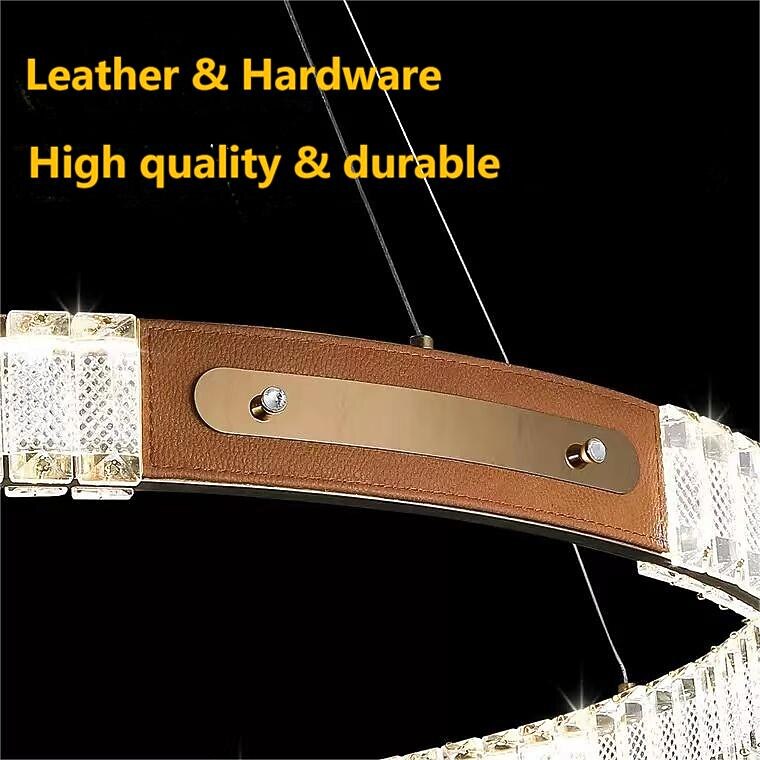 led krystall lysekrone ring hengende lys rund, 120 cm luksus krystall lysekroner for stue spisestue, gull (høydejusterbar) 2026 - $749.99 –P4