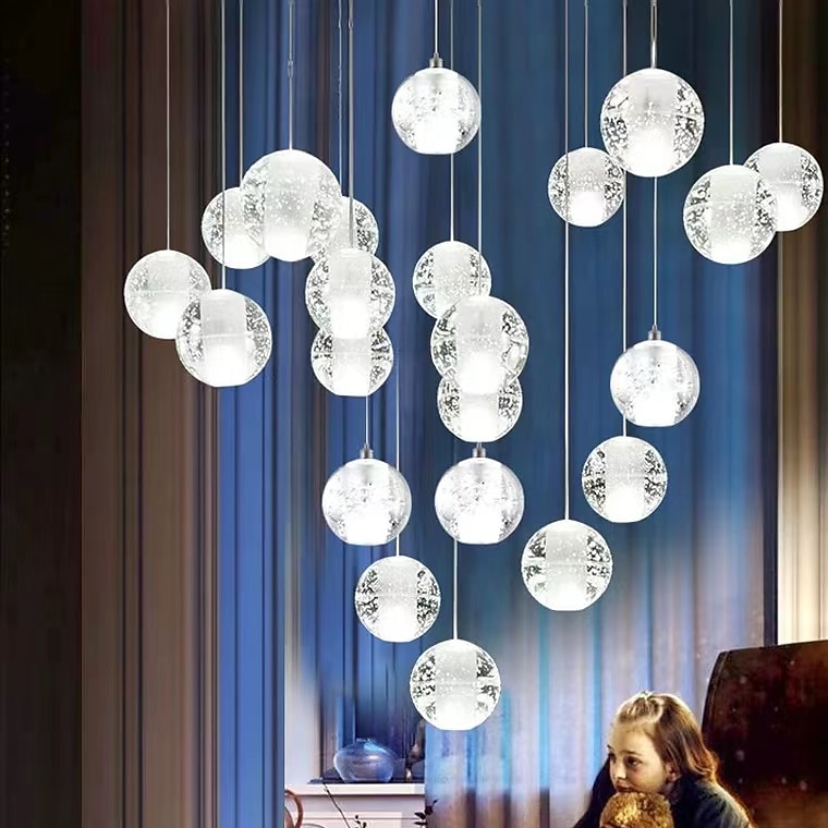 40 cm ljuskrona metall klot taklampa led galvaniserad konstnärlig modern 90-240v 2025 - $499.99 –P7