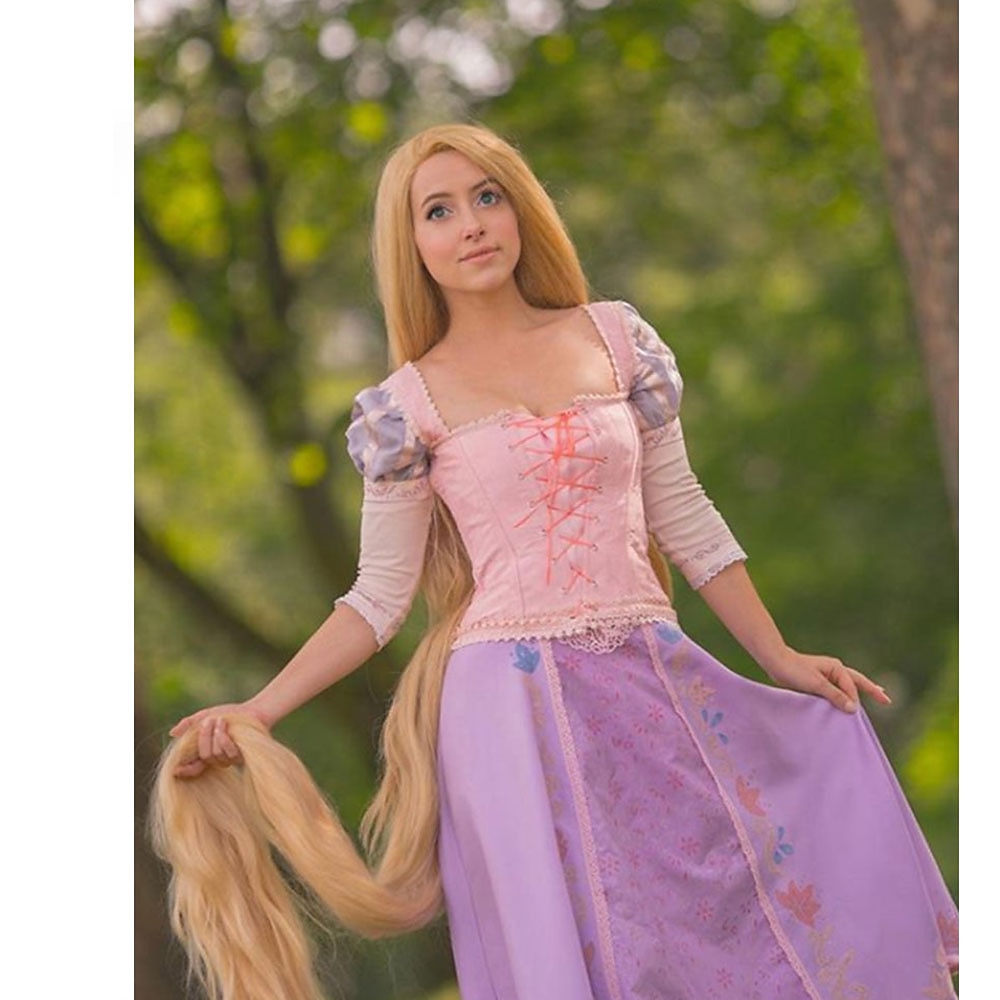 Princess Tangled Rapunzel Long Straight Yaki Blonde Cosplay Party