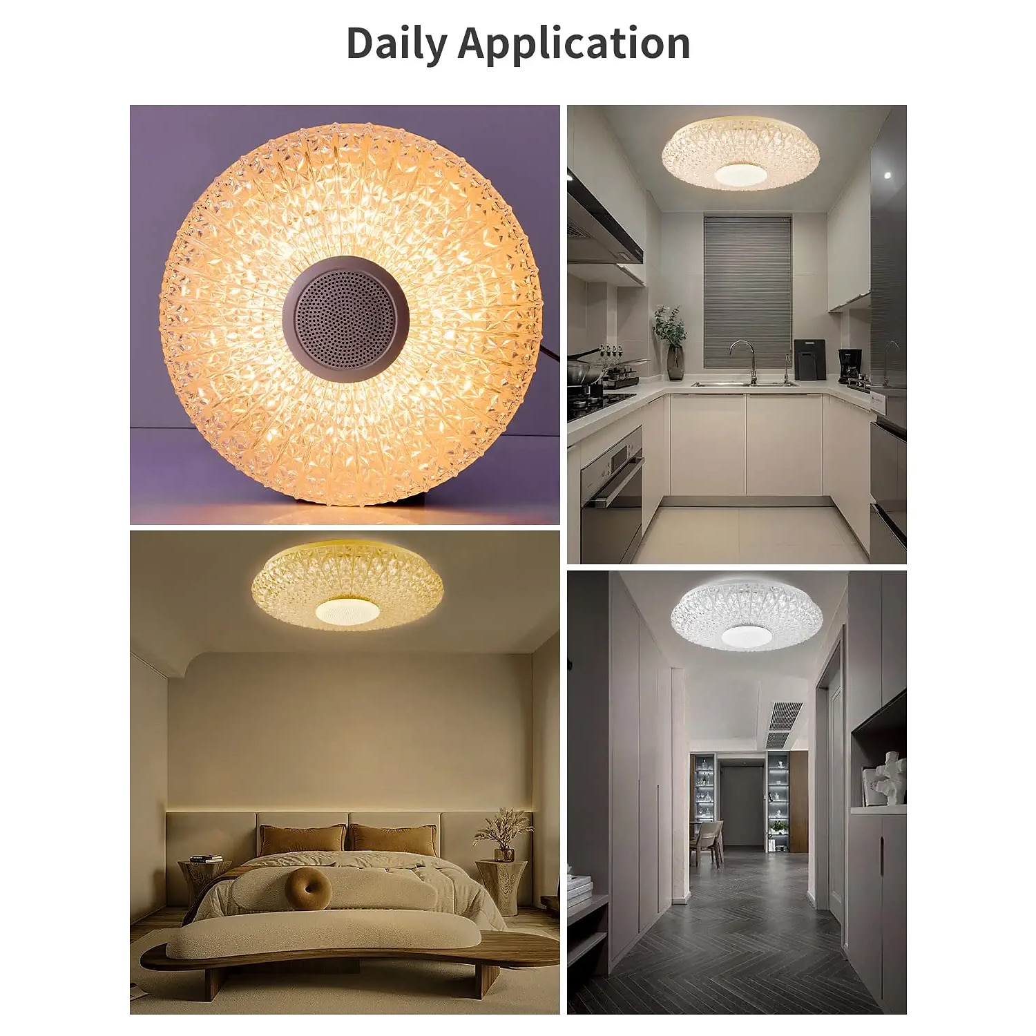 Led music ceiling light 15.6 in 36W with Bluetooth Speaker  Remote Color Change Remote Control / Smartphone App Control Suitable for Kitchen Living Room Bedroom Children's Room Corridor 2025 - $187.99 –P3