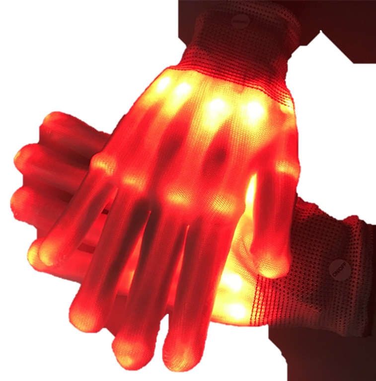 2 kpl led käsineet led käsineet lapsille teinille ja aikuisille lahjat led sormikäsineet sormivalokäsineet lelut 9-12-vuotiaille pojille tytöille valokäsineet on 5color/6modein festivaali joulujuhlat 2025 - $23.99 –P2