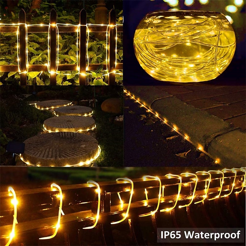 solar touwverlichting outdoor 2 packs led fairy lichtslingers 20/12/7m 200/100/50leds tuindecoratie el 5mm zonnepaneel 2 stks warm wit koud wit rgb vakantielichten outdoor party vakantie zonne-energie 2026 - $24.99 –P2