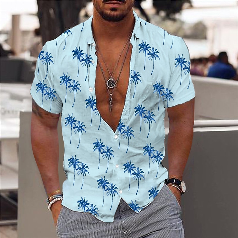 Męskie Graficzny Drzewo kokosowe Hawajskie Koszula Koszula hawajska Koszula Aloha Krótki rękaw Koszula Wieczorne Moda Designerskie Codzienny Na zewnątrz Ulica Codzienny Biały Rumiany róż Czerwony 2025 - $24.99 –P5